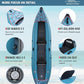 PVC Inflatable Kayak with Drop Stitch Floor, Recreational Touring Kayak with Kayak Paddle, Hand Pump and Carrying Bag, 1-2 Person