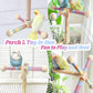 Bird Stand Perch Toy for Small & Medium Birds, 360° Rotating Natural Wooden Parrot Perchs for Bird Cages, Interactive Spinning Toy fo Parrot Parakeets Cockatiels Lovebirds Conures Finches Budgies