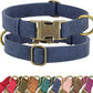 Didog Soft PU Leather Dog Collar, Stylish Quick Released Dog Collars for Large Dogs, Easy Clean Adjustable Pet Collar for Daily Walking, Blue, XL Fit 17-27" Neck