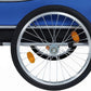 Blue-Grey Large Folding Bike Trailer for Dogs – Heavy-Duty Steel Frame, 66LB Capacity Pet Carrier for All-Terrain Cycling, Jogging & Camping Adventures!