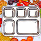 Extra Large Premium Stainless Steel Dinner Plates, 5 Compartments, Set of 2 | Eco Friendly Dinnerwear for Camping, Portion Control, Meal Prep, Lunch, and Party