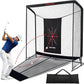Golf Net, 10x7ft/8x8ft Golf Enclosure Net with Side Barriers/Auto-Ball Return, Low-Noise Target, Carry Bag, 4 Stakes, Hitting Practice Net for Backyard Driving Chipping Indoor Outdoor Use
