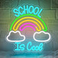 School is Cool Neon Sign,Classroom Neon Sign,Reading Rainbow Sign,USB Powered with Dimmable Switch,Neon Light Sign,Neon Signs for Wall Decor for Classroom,School Led Sign