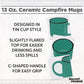 DISCOUNT PROMOS Ceramic Campfire Coffee Mugs 13 oz. Set of 10, Bulk Pack - Perfect for Tea, Espresso, Cappuccino, Hot Cocoa - Mint