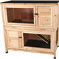 Trixie 2-Story Rabbit Hutch with Retreat Area, Non-Slip Ramp, Hinged Roof with Locking Arm, 4 Doors, 2 Metal Slide Latches, and Pull-Out Trays for Easy Cleaning