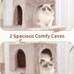 Cat Tree for Indoor Cats, 71'' (180cm) Multi-Level Cat Tower for Large Adult, Sturdy Cat Tree House with 2 Scratching Boards 7 Posts, 2 Plush Perches/Condos, Hammock, Muchroom GCT032MU