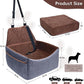 Dog Car Seat for Small Medium Dogs, Soft Fabric Dog Booster Seat with Storage Pockets, Safety Belt, Comfy Pet Car Seat Travel Bed, Removable and Washable