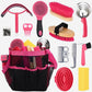 Horse Grooming Kit 13 Piece, Horse Brushes for Grooming Supplies with Tote Bag, Horses Tack Brush Set for Effective Grooming and Cleaning, Gift for Horse Riders Beginners (Pink)