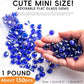 1 LB Blue Glass Marbles, Mini Flat Glass Beads~150 PCS for Vase Fillers, Floral Bottom Mancala Gems Pebbles Fish Tank Rocks for Table Aquarium,Home Decor Art Craft Supplies(0.5"~0.7")