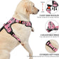NESTROAD No Pull Dog Harness with Leash, Reflective No Choke Pet Vest Harness,Adjustable Soft Padded Dog Harness with Easy Control Handle for Small Dogs(Checkered Pink,Small)