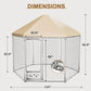 Outdoor Dog Kennel with Cover, Large Dog Run Fence House Big Cage Pen Enclosure, Heavy Duty Dogs Play Cage Pen Kennel (110" L x 95" W x 92.8" H)