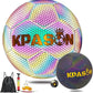 Soccer Ball, Holographic Reflective Glowing Soccer Ball for Men Women Training