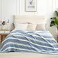 Snuggle Sac Queen Size Bedding Blankets, Oversized Bed Blankets Super Soft Warm Cozy Knit Fuzzy Blankets for Bed, Bedroom, Stripe Blue, 90"x90"