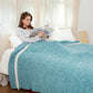 Snuggle Sac Teal Blue Reversible Super Soft Blanket Twin Size for Bed and Sofa, Heather Teal, 60x80 inches