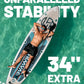 Inflatable Paddle Board 11 '* 34 "* 6" Extra Wide Sup Board, 420lb Capacity Paddle Board for Adults, Suitable for Sea and Lakes, 2+1Family Board