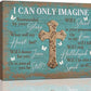 Rustic Christian Cross Wall Art I Can Only Imagine Pictures Farmhouse Butterfly Wall Decor Teal Motivational Canvas Print Painting Artwork for Bathroom Living Room Bedroom 16"x20"