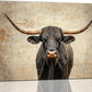 Rustic Highland Cow Pictures Wall Art, Farmhouse Black Cow Bathroom Wall Decor Animal Framed Painting Canvas Artwork for Bathroom Bedroom Living Room Decorations 20"L x 16"W