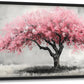 Extra Large Framed Pink Tree Wall Art,Abstract Tree of Life Wall Decor,Pink and Grey Pictures for Living Room,Canvas Print Painting Modern Artwork Bedroom Office Bathroom Home Decor 36L x24W