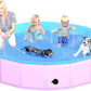 2025 Updated Foldable Dog Pool, 87" x 12" Kiddie Pool with Hard Plastic, Non-Slip Dog Bath Tub for Outdoor Backyard, Collapsible Dog Swimming Pool for Kids Dogs Pets (Pink)