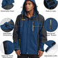 MAGCOMSEN Men's Hooded Windproof Water Resistant Rain Jacket Windbreaker 5 Pockets for Hiking,Fishing,Travel