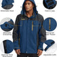 MAGCOMSEN Men's Hooded Windproof Water Resistant Rain Jacket Windbreaker 5 Pockets for Hiking,Fishing,Travel