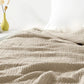 Carriediosa 100% Cotton Muslin Throw Blanket 108" X 90" King Size，4-Layers Summer Gauze Throws for Bed Couch，Soft Lightweight Breathable Linen Blankets Bedspread for Adults All Season，Khaki