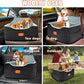 Memory Foam Booster Dog Car Seat for Medium Dogs (Under 45LBS): Elevated, Detachable Washable, Anti-Slip, for Car Back Seat, Travel Pet Bed with Seat Belt