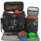 Dog Travel Bag,Weekend Pet Travel bag Set for Dog and Cat,Airline Approved Tote Multi-Function Dog Bags for Traveling,Include 2 Collapsible Bowls,2 Food Storage Containers,1 Feeding Mat,Marble