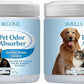 SMELLS BEGONE Air Freshener Pet Odor Absorber Gel - 15 oz, Pack of 2 - Absorbs and Eliminates Odor in Pet Areas, Bathrooms, Cars, & Boats - Made with Essential Oils - Soothing Breeze Scent