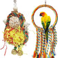 Bird Hoop Swing and Parakeet Toys,Natural Sola Balls and Shredding Hanging Toy,Birds Rope Swing,Suitable Small and Medium-Sized Parrots Toys,Birds Toy for Cockatiels,Conures,Lovebird