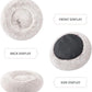 Love's cabin Calming Cat Bed for Indoor Cats, Anti-Anxiety Donut Round Dog Bed, Fluffy Faux Fur Washable Pet Bed for Small Medium Dogs and Cats,Tie-Dye/Coffee,20in