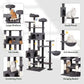 85in Giant Cat Tree for Heavy Duty Big Cats, Large Cat Trees with Scratching Post, Cat Tree Tower with Cat Condos, Hammock & Plush Perch for Maine Coon, Smoky Gray