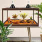 PROLEE Bearded Dragon Tank,34 Gallon Reptile Tank with Meatl Mesh Roof and Front Sliding Door, Anti-Scratch Lizard Tank,Spacious Reptile Enclosure for Snakes,Lguanas, Chameleons(Walnut)