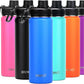 DRINCO Stainless Steel Water Bottle Spout Lid Vacuum Insulated Double Wall Water Bottle Wide Mouth (40oz 32oz 22oz 18oz 14oz) Leak Proof Keeps Cold or Hot (22 oz, 22oz Royal Blue)
