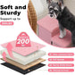 Dog Stairs with Furry Lids 18" H, 3-Step Wider Dog Steps with Storage for Small/Medium/Large Dogs Cats, Folding Sturdy Pet Stairs Climbing Bed or Sofa, Ramp for Car Hold Up to 200 lbs, Pink
