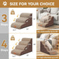 Dog Ramp and Stair for Bed 16" H-20 H,3-Step Cat Stair for Sofa and Chair,4-Step Dog Ramp for High Bed and Window,Durable Nonslip Fabric Cover for Indoor (Coffee-20 H, Pet Friendly, 4)