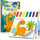 TECJOE Paint with Water Coloring Books for Toddlers, Dinosaur Series Watercolor Set with 3 Brushes, Mess Free Painting Activity for Kids Ages 4 5 6 7 8, Christmas Gifts Arts & Crafts Toy