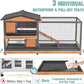 2-Story Rabbit Cage with Chew-Proof Metal Frame for Indoor/Outdoor - 62" Bunny Hutch Guinea Pig Cages with 6 Locking Wheels & 2 Removable Trays for Rabbits/Guinea Pigs