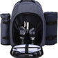Apollo Walker Picnic Backpack Bag for 2 Person with Cooler Compartment, Detachable Bottle/Wine Holder, Fleece Blanket, Plates and Cutlery Set (2 Person, Navy)