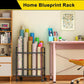 Blueprint Storage Rack, Blueprint Holder with Wheels, Used for Storing Blueprint/Carpet/Map/Poster/Architectural Construction Plan, 20 Slots(3.2" x 3.2"), Silent wheel for Home, Office, School(Black)