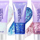 Go Ho White Pink and Blue Body Glitter Set,Singer Concerts Face Glitter Gel Makeup,Holographic Long Lasting Chunky Sequins Glitters for Eye Lip Hair Nails,Festival Rave Accessories