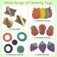 Fhiny 27 PCS Natural Bunny Chew Toys Molar Rabbit Toys Contain Timothy Grass Pumpkin Beets Purple Potatoes Carrot Hamster Treats for Chinchillas Guinea Pigs Mice Gerbils Teeth Grinding