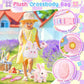 Easter Bunny Toys for Kids with Crossbody Bags, Easter Basket Stuffers Interactive Hopping Wiggle Ears Rabbit Toy, Pretend Play Robot Pet Care Cute Stuff for Girls Trip Plushies Birthday Gifts