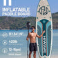 Inflatable Paddle Board 11 '* 34 "* 6" Extra Wide Sup Board, 420lb Capacity Paddle Board for Adults, Suitable for Sea and Lakes, 2+1Family Board