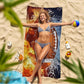 Personalized Beach Towel With Name, Custom Beach Towel with Text, Customized American Football Microfiber Pool Towel, Quick Dry & Absorbent Swim Towel for Adult,Anniversary, Birthday, Summer Holiday