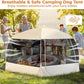 EighteenTek XXLarge Popup Portable Dog Houses, 10'x4.8'H Assembly-Free Gazebo-Style Dog Cot Cat Playpen Screen Pet Tent Sun Shade Shelter Dog Bed with Canopy for Outdoor Anti-Bugs with Leakproof Floor