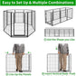 Dog Playpen Outdoor Extra Wide 8 Panels Heavy Duty Dog Fence 47" Height Anti-Rust with Doors Portable for RV Camping Yard, Total 21FT, 35 Sq.ft, Snowy Black