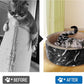 Cat Scratcher Post & Board, Round Cat Scratching Lounge Bed, Durable Pad Prevents Furniture Damage, 17.32'' x 17.32''x 6.11'', Black