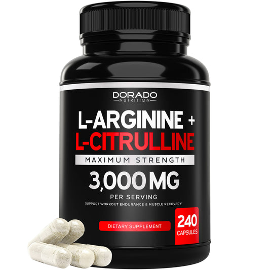 L Arginine L Citrulline 3000mg Supplement (240 Capsules)