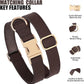 PET ARTIST PU Leather Dog Collar, Bright & Stylish Brown Dog Collar with Quick Release Gold Metal Buckle, Soft Nylon Padded Durable Pet Collars Adjustable for Medium Dogs, Neck Fit 13-19"